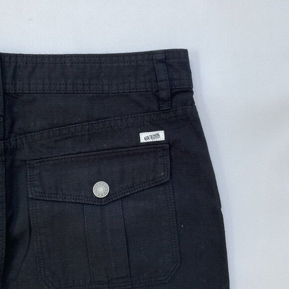 Guess Women's Originals Ripstop Mini Skirt Cargo Pockets In Black Size 27 - Picture 9 of 10